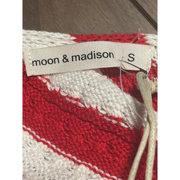 Moon & Madison Womens Patriotic Knit Cropped Tank USA Flag Design Size Small - Picture 4 of 7